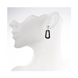 Central Diamond Center Black Ceramic & Pure Brilliance Zirconia CZ Earrings and Necklace