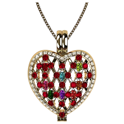 Heart locket necklace for mom, open view.