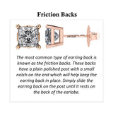 Threaded back and Friction back options for diamond studs.