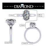 VOUS 3 carat Simulated Diamond Solitaire Engagement Rings Assorted shapes in Solid Sterling Silver & CZ