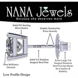 Hypoallergenic stud earrings, simulated diamond.