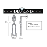 Double Oval Dangle Earrings in Solid 925 Sterling Silver & Pure Brilliance Zirconia – White, Yellow, Rose