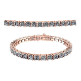 Nana Jewels Pure Brilliance Zirconia Asscher Cut Tennis Bracelet, 7" Or 8" In Gold Plated Sterling Silver, 13.00Ctw-53.00Ctw