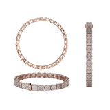 4-7 1/2 ctw lab created diamond bracelet in solid 10kt gold.