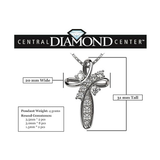 Central Diamond Center Family Cross CZ Birthstone Mothers Necklace w/ 1 to 11 Simulated Birthstones in Solid 925 Sterling Silver