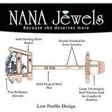 NANA Jewels Round Martini style Simulated Diamond Stud Earrings Silver & CZ 1.50ct-4.00ct Hypoallergenic