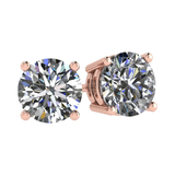 2 Carat Total Weight Moissanite Stud Earrings 14k Gold Post-Matching Solitaire Pendant in Sterling Silver