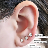 14K Solid Gold Post & Silver Simulated Diamond Stud Earrings-cubic zirconia earrings studs .30ct to 8.00ct
