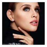 Central Diamond Center Heart Dancing Gemstone Earrings in Sterling Silver made w/ Pure Brilliance Zirconia