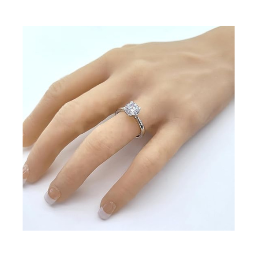 NANA Jewels 2.00ct-3.00ct Simulated Diamond Zirconia Engagement Ring Round Cut Heart & Soul Solitaire Sterling Silver