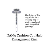 NANA Jewels Sterling Silver Cushion Cut Engagement Rings for Women - Choose Simulated Morganite, Citrine, Aquamarine & More