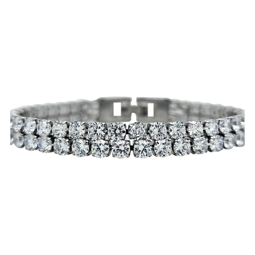 NANA Jewels 5 carat Simulated diamond Tennis Bracelet-Hypoallergenic Platinum plated & 5-AAAAA