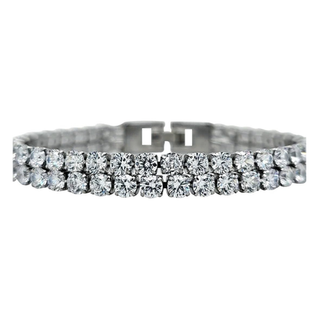 NANA Jewels 5 carat Simulated diamond Tennis Bracelet-Hypoallergenic Platinum plated & 5-AAAAA