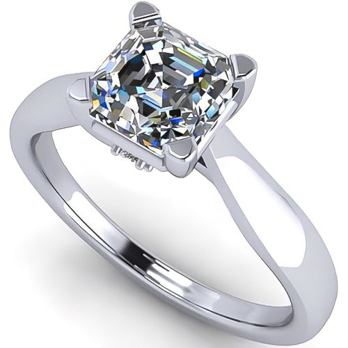 NANA Jewels 1to4ct Simulated Diamond Engagement ring Asscher Solitaire Lucita Cz & Silver