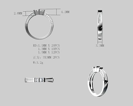 Central Diamond Center Princess Cut Birthstone Couples Ring w/CZs on 3 Sides, Sterling Silver, 10K, or 14K Gold