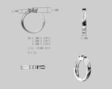 Central Diamond Center Princess Cut Birthstone Couples Ring w/CZs on 3 Sides, Sterling Silver, 10K, or 14K Gold