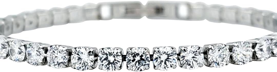 NANA Jewels 5 carat Simulated diamond Tennis Bracelet-Hypoallergenic Platinum plated & 5-AAAAA