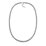 Central Diamond Center Sterling Silver & Graduated CZ 3 or 4 prongs Tennis Necklace, 18", White, Yellow or Rose Gold Plated