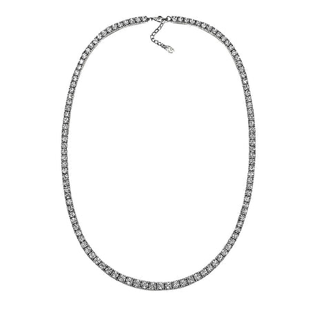 Central Diamond Center Sterling Silver & Graduated CZ 3 or 4 prongs Tennis Necklace, 18", White, Yellow or Rose Gold Plated