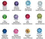 Central Diamond Center Princess Couples 2 Stone Ring w/Simulated Birthstones in Silver, 10K or 14K Gold