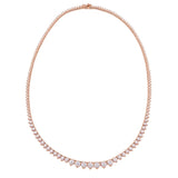 Central Diamond Center Sterling Silver & Graduated CZ 3 or 4 prongs Tennis Necklace, 18", White, Yellow or Rose Gold Plated