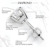 Central Diamond Center Round Cut CVD Lab-grown Diamond Stud Earrings 14K solid Gold from 0.20ct to 2.00ct E-F VS-SI