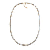 Central Diamond Center Sterling Silver & Graduated CZ 3 or 4 prongs Tennis Necklace, 18", White, Yellow or Rose Gold Plated