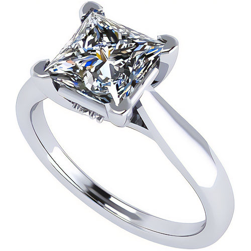 NANA Jewels 1 to4ct Simulated Diamond Engagement ring Princess Solitaire Lucita Cz & Silver