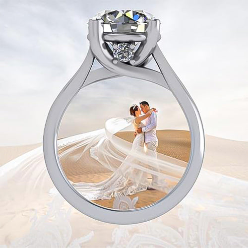 1-4ct Lucita Cz solitaire in sterling silver