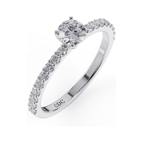 CVD Lab Grown Diamond Engagement Ring - 10K Solid Gold, Round Cut Solitaire, 0.50ct-2.00ct, G-H/VS-SI Clarity
