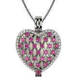 Mother of pearl locket necklace, sterling silver.
