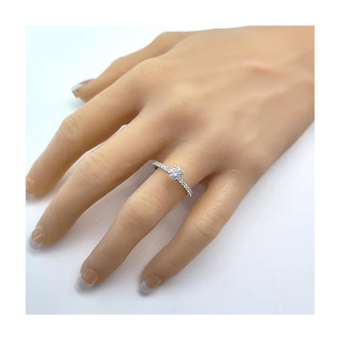CVD Lab Grown Diamond Engagement Ring - 10K Solid Gold, Round Cut Solitaire, 0.50ct-2.00ct, G-H/VS-SI Clarity