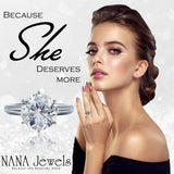 NANA Jewels Matrix Simulated Diamond Engagement Ring Solitaire 1 to 4 carat in Silver 10k & 14k Gold