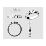 Central Diamond Center S-Bar w/Sides Couple's Ring with Simulated Birthstones in Sterling Silver, 10K or 14k Solid GOLD