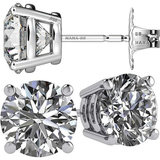 Simulated Diamond Stud Earrings Round Sterling Silver Hypoallergenic 0.30-8.00cttw