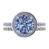 NANA Jewels Sterling Silver Round Cut Wedding Set Engagement Rings for Women - Choose Simulated Morganite, Citrine, Aquamarine & More