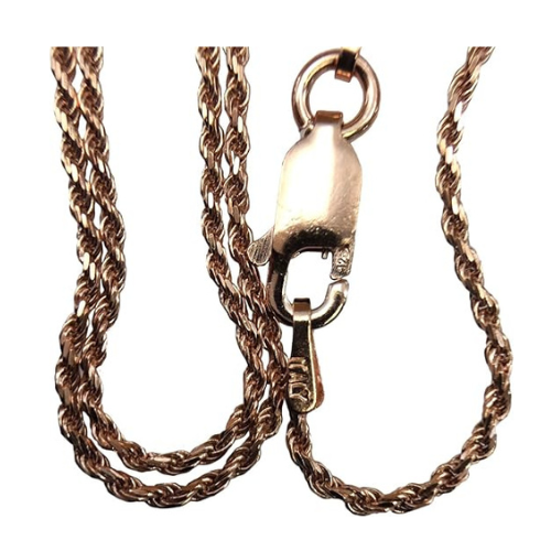 Sterling Silver Loose Rope Chain-Made In Italy, White, Yellow Or Rose Gold Plated