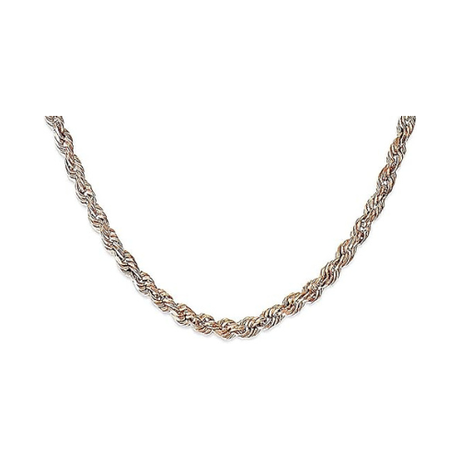 Sterling Silver Diamond Cut Rope Chain, Made In Italy, White/Yellow/Rose Gold Plated