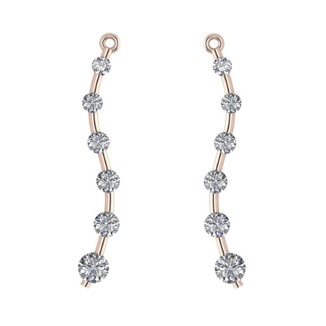 Earring Jacket for Stud Earrings in Solid 925 Sterling Silver made with Pure Brilliance Zirconia CZ
