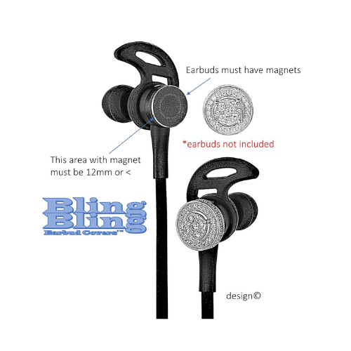 Central Diamond Center Bling Bling Earbud Covers (Platinum Plated)