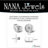 Round Halo Simulated Diamond Stud Earrings, 925 Sterling Silver & Hypoallergenic Post 2.50-3.00ctw CZ