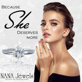 NANA Jewels Matrix Simulated Diamond Engagement Ring Solitaire 1 to 4 carat in Silver 10k & 14k Gold