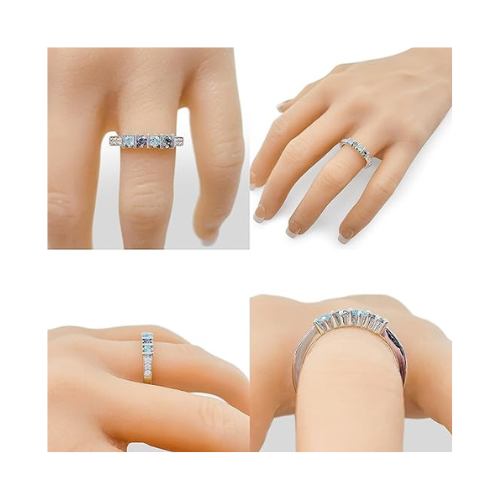 Central Diamond Center Straight Bar w/ Side CZs Mothers Ring with 1-6 Simulated Birthstones in Solid Sterling Silver, 10K or 14K Gold