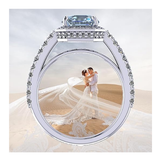 NANA Jewels Sterling Silver Asscher Cut Engagement Rings for Women - Choose Simulated Morganite, Citrine, Aquamarine & More