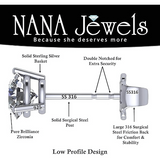 NANA Jewels Round Martini style Simulated Diamond Stud Earrings Silver & CZ 1.50ct-4.00ct Hypoallergenic