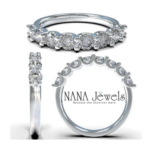 NANA Jewels 1.00ct Simulated Diamond Wedding Rings Anniversary Band, Wedding Sets for Women in Silver, 10K or 14K