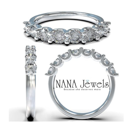 NANA Jewels 1.00ct Simulated Diamond Wedding Rings Anniversary Band, Wedding Sets for Women in Silver, 10K or 14K