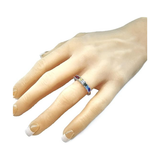 Central Diamond Center Princess Cut  Lucita Mothers Rings w/ 1 to 7 Simulated Birthstones in Sterling Silver, 10K or 14K Gold