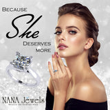 NANA Jewels 1to4ct Simulated Diamond Engagement ring Cushion Solitaire Lucita Cz & Silver