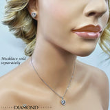 Central Diamond Center heart CZ dangle earrings.